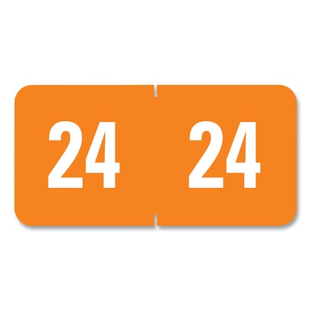 Smead Yearly End Tab File Folder Labels, 24, 0.5 x 1, Orange, 250PK 67924